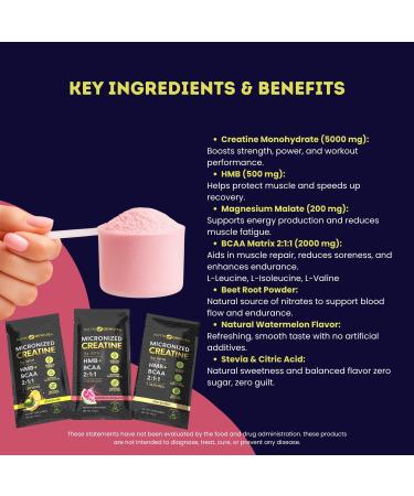 Nutri Genius Plus Monohydrate Creatine Monohydrate 5g Stick Packs | BCAA 2:1:1 + HMB | 30 Servings Variety Pack | Pre Post Workout Powder for Muscle Energy & Recovery - Buy Online on GoSupps.com