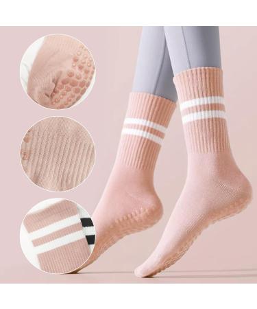 Buy TSHAOUN Slide-Resistant Yoga Socks for Women | Non-Slip Pilates & Fitness Socks - 3 Pairs 3 Colors Sizes 36-38 - Buy Online on GoSupps.com
