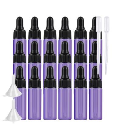 BPZXL 20 pieces empty 5ml purple glass pipette bottle small amber purple glass bottle sample glass pipette dripping bottle for aromatherapy essential oils