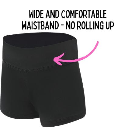 Dancina Girls Gymnastics Shorts - Classic & Metallic Ice Dance Wear | Size 12, Solid Black - Buy Online on GoSupps.com