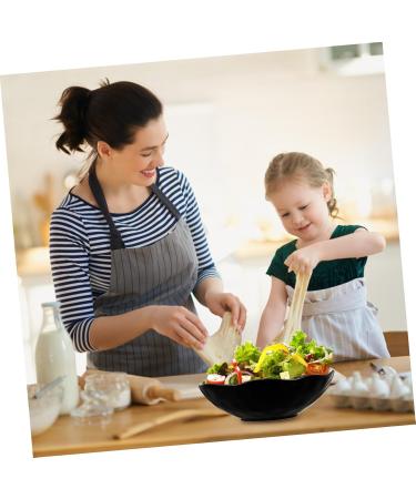 Zerodeko Ceramic Serving Bowls 1pc Practical Noodle Storage Food Resistant Instant Bowl Kitchen Salad Household Gadget Black 20X20CM - Buy Online on GoSupps.com