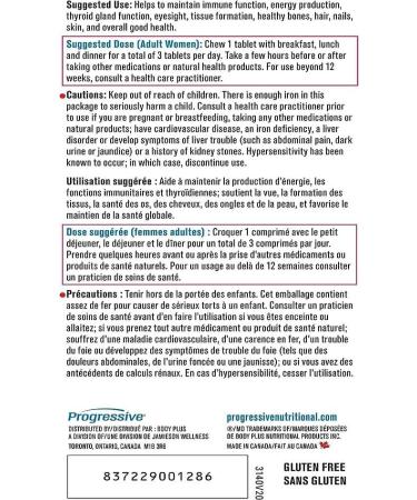 Progressive Adult MultiVitamin for Women - 60 Chewable Tablets | Made with Cranberry Damiana Extract Green Food Concentrates Green Tea CoQ10 Maca Vitamin K2 Vitamin D3 and Glutathione - Buy Online on GoSupps.com