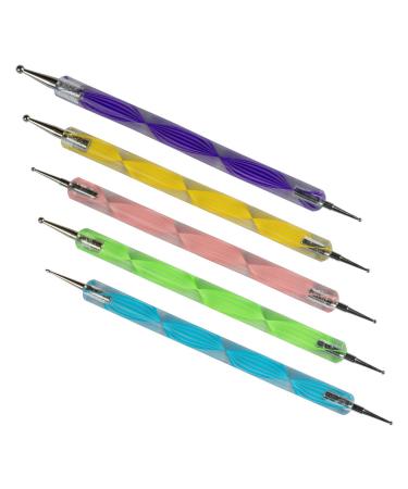 N&BF 5x Colorful Nail Art Dotting Tools Set | Dual-Tip Dotting Pens for Swirls Strass & Mosaics | Professional Quality Nail Modeling Tools - Buy Online on GoSupps.com