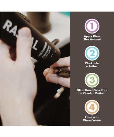 Rascal Men's Face Cleanser - Activated Charcoal & Orange Peel Oil for Deep Cleansing Toner & Refreshing Scent | 4 Oz - Buy Online on GoSupps.com