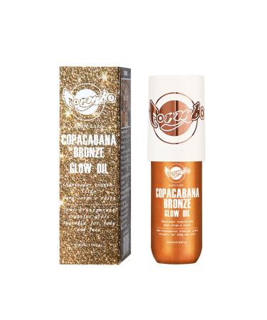 Body Glow Oil Shimmering Highlighter Liquid with Warm Bronze Glow 90ML Non-Sticky & Lightweight Moisturizer for Face&Body Beach Vacations&Evening Glow(03#)