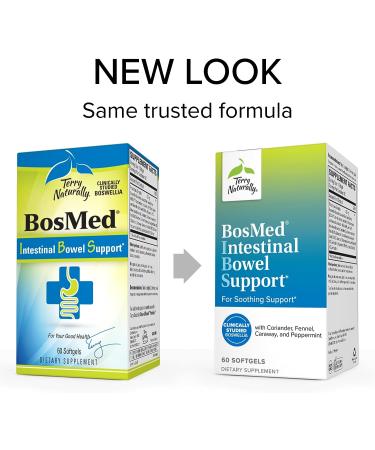 Terry Naturally BosMed Intestinal Bowel Support - 400mg Boswellia Complex for Gas & Bloating - 60 Softgels - Buy Online on GoSupps.com