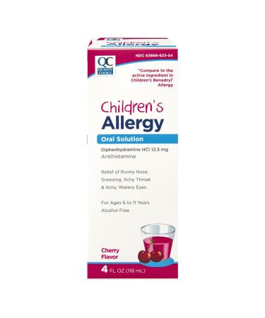 Quality Choice Children's Allergy Relief Diphenhydramine HCl Liquid Oral Solution Cherry Flavor 4 Fl. Oz