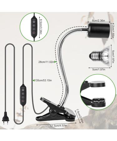Premium Wine Turtle Heat Lamp with UVA UVB Basking Spot Bulb 360 Swivel Clamp for Reptiles | Ideal for Turtles Snakes & Lizards - International Shipping Available! - Buy Online on GoSupps.com