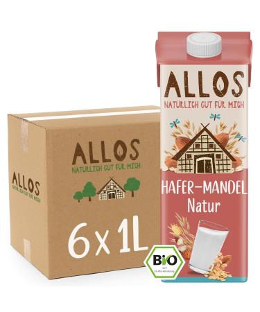 Allos Organic Unsweetened Oat Almond Drink | Vegan Lactose-Free Milk Alternative | 1L (6 Pack) - No Added Sugar - Buy Online on GoSupps.com