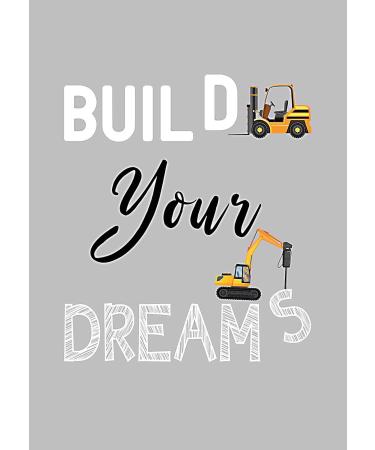 Construction Vehicles Set of 6 Pictures for Children's Room Decor - Excavator, Crane, Forklift, Roller - Baby Boy Room Poster - Vehicle Decoration - DIN A4 Size - No Frame - Buy Online on GoSupps.com