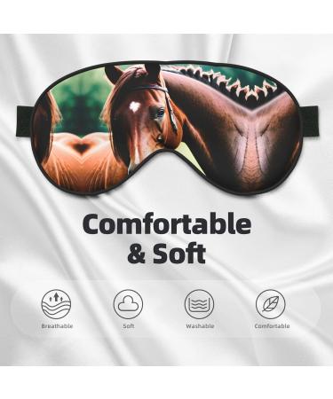 SSIMOO Two Horses Soft Sleep Eye Mask - Breathable Travel Eye Patch for Women Perfect for Relaxation Black - Buy Online on GoSupps.com