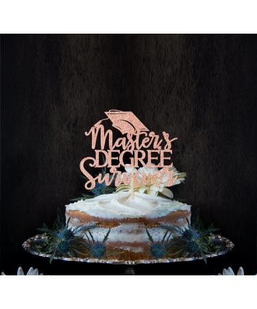 Masters Graduation Decorations 2023 Master's Degree Survivor Cake Topper Congrats Masters Decor Master Grad Master Graduation Party Decorations Rose Gold Glitter - Buy Online on GoSupps.com
