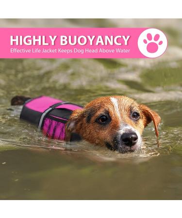 Queenmore Small Dog Life Jacket - Adjustable Pet Vest for Small and Medium Dogs - High Buoyancy & Rescue Handle - Reflective Bands - X-Small Pink - Buy Online on GoSupps.com