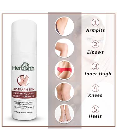 Herbishh Underarm Cream - Dark Spot Corrector & Moisturizer for Underarms Neck Knees Elbows & More - 100g - Buy Online on GoSupps.com