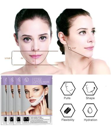 Nmbol V-Shape Facial Mask 4 Pieces Face Mask in V-Shape Firming Ear Hook Mask Double Chin Face Mask in V-Shape Face Skin Moisturising for Firming Pull-Up Mask in V-Shape - Buy Online on GoSupps.com