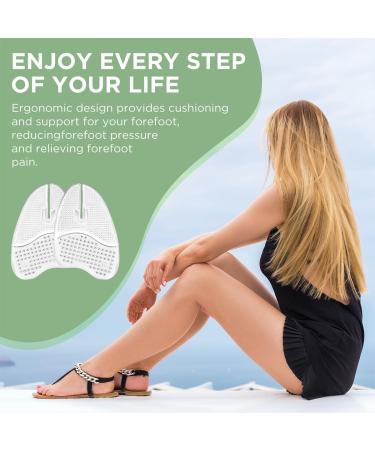 Gel Metatarsal Pads & Toe Protectors for Flip-Flops | Ball of Foot Cushions for Forefoot Pain Relief - Unisex 2 Pairs (Clear - Buy Online on GoSupps.com