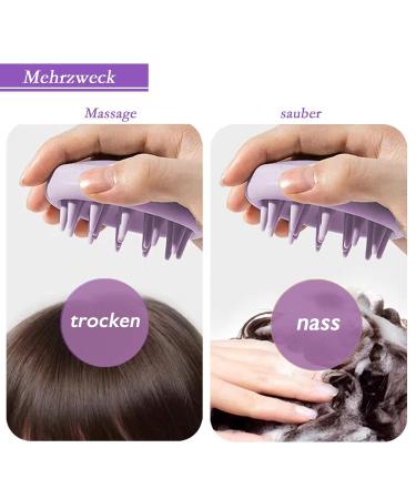 Serker Scalp Massage Brush - Silicone Shampoo Brush for Hair Growth Dandruff Reduction & Head Massage - Purple Violet - Buy Online on GoSupps.com