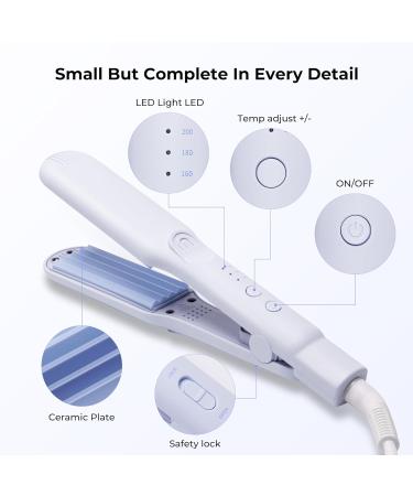 Mini 30mm Crepe Iron | Fast Heating Travel Curling Iron for Waves & Volume | Double Voltage Easter Blue Hair Crimper - Buy Online on GoSupps.com