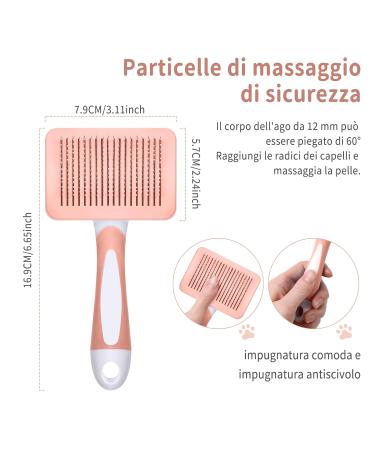 Vinabo Self-Cleaning Pet Brush | Dog & Cat Undercoat Removal | Perfect for Long & Short-Haired Pets - Cinnamon - Buy Online on GoSupps.com