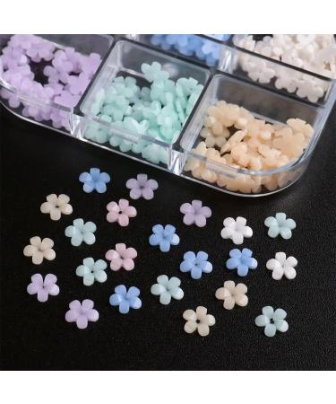 DIY Manicure Charms Resin White Blue Five Petals Flower Nail Flakes Stones Beads Color-changing(01) - Buy Online on GoSupps.com