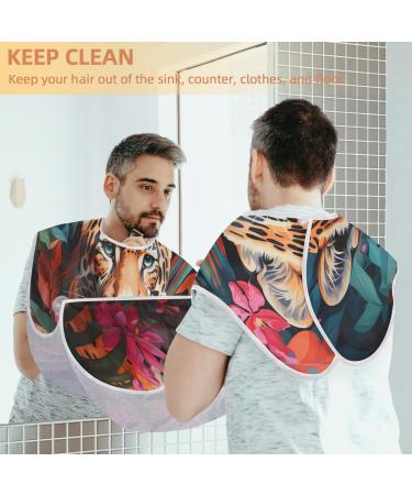 Tiger Flower Beard Bib Apron | Beard Hair Catcher for Men | Perfect Gift for Dad & Husband | Ideal for Father's Day Anniversary & Christmas - Buy Online on GoSupps.com