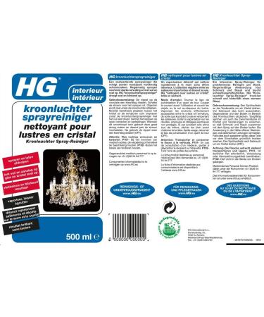 HG Crystal Chandelier Cleaner - Easy to Use Spray Cleaner for Chandeliers & Glass & Crystal Pendants Spray & Drain Dissolves Dirt - 500ml - Buy Online on GoSupps.com
