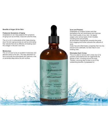 GRAPESEED OIL 100ML 100% Cold Pressed Unrefined Organic Pure & Natural. Skin Care Facial Oil Anti Ageing Tightens & Shrinks Large Pores Acne Treatment Balances Oily Skin NEW - Buy Online on GoSupps.com
