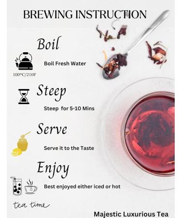 Majestic Tea_ HAWAIIAN BREEZE | Fruit Tea | Summer Refresher | Premium Loose Fruit Tea | Caffeine Free 100%| No Sugar Added Sweetened By Organic Stevia Leaf | Natural Ingredients | Tasty Either Hot or Iced | Brews Up to 35 Cups | 100g Fruit Tea. - Buy Online on GoSupps.com