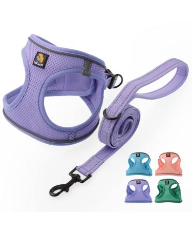 Bella & Pal dog harness Small dogs with a leash step-in dishes made of Air mesh anti-train reflective breathable breast tableware puppy dishes for small dogs cat dishes lavender XXS XXS (28-30cm breastfall) lavender - Buy Online on GoSupps.com