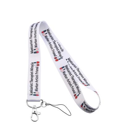 BEKECH Manicurist Nail Tech Lanyard Manicurist Therapist Miracle Worker Artist Friend Keychain Clip for Nail Artist Beautician Nail Boss Cosmetology Gift for Her