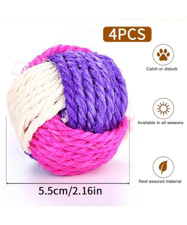 4-Pack Eco-Friendly Sisal Rope Balls for Cats - Interactive Scratch Toys & Pet Play Accessories - Buy Online on GoSupps.com