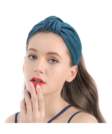 Qianxuan Denim Top Knot Headband Set for Stylish Black Women - 4pcs - Buy Online on GoSupps.com