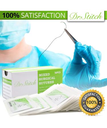 Dr. Stitch Suture Thread and Needle (16PK) - Ideal for Practice, Camping, Survival, Military Tactical Drills, and Medical Settings - Buy Online on GoSupps.com