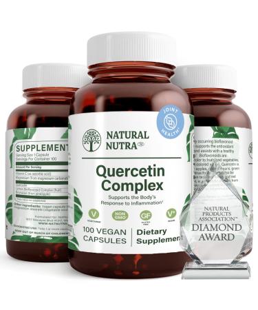 Natural Nutra Quercetin Complex with Bromelain and Vitamin C Citrus Bioflavonoid Supplement Support Body to Seasonal Changes & Body Redness Promotes Liver Health 100 Vegan and Vegetarian Capsules