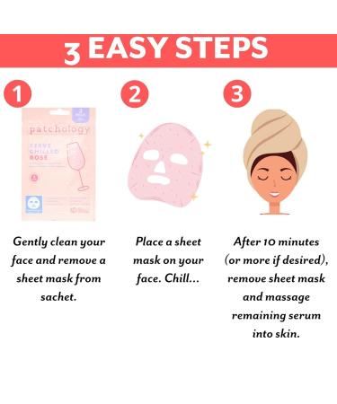 Buy Patchology Serve Chilled Ros Facial Sheet Mask Hydrating & Soothing Skincare with Hyaluronic Acid for Glowing Skin - 2 Pairs | International Shipping - Buy Online on GoSupps.com