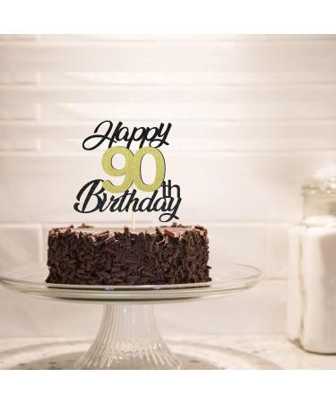 Shop Sumerk 90th Birthday Cake Attachments - Gold & Black Decorations Perfect for 90th Birthday Party - Buy Online on GoSupps.com