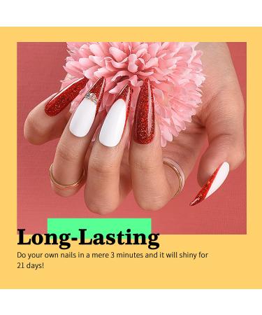 Red Gel Nail Polish Set - 8 Classic Colors, Shimmer Red, Burgundy, White, Yellow - Soak Off LED Gel Kit - DIY Minicure at Home - 7.5ml - Buy Online on GoSupps.com