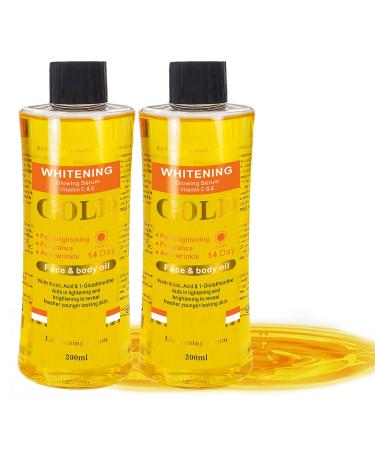 YCHYLIQ 200ml Moroccan Massage Essential Oil Gentle Skin Moroccan Essential Oil Facial Body Moisturizing Relaxing Gold Moroccan Oil (2PCS)