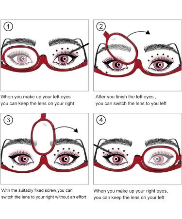 Foldable Makeup Reading Glasses for Women - +2.5 Red Presbyopia Visual Aid - Buy Online on GoSupps.com