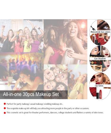 BrilliantDay 26PCS Professional Makeup Set & Travel Cosmetic All-in-One Set with Eyeshadows, Highlighter, Lipstick, Blush, Brushes - Compact & Lightweight for Girls Women #4*27PCS - Buy Online on GoSupps.com