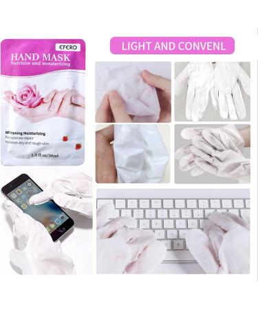 Rose Hand Moisturizer Gloves 3-Piece Set - Plant Extracts for Dry & Cracked Hands, Intense Skin Nutrition, Whitening & Anti-Aging, Repair Rough Skin - Buy Online on GoSupps.com