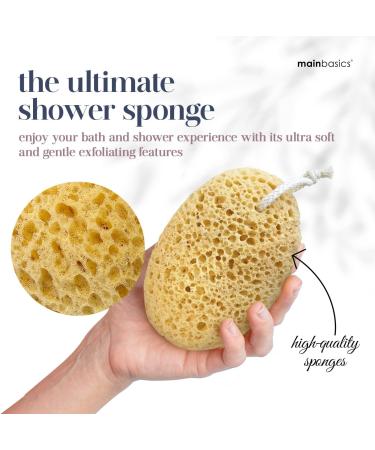 MainBasics Bath Sponges for Shower - Large Foam Loofah Sponge 2 Pack - Buy Online on GoSupps.com