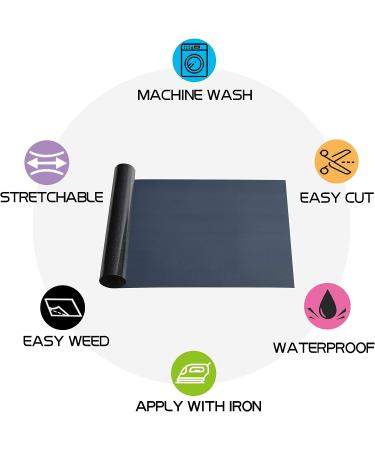 RENLITONG Black Glitter HTV Vinyl 12x8ft Roll - Easy Weed Iron-On for T-Shirt Silhouette Cameo - Design 02 - Buy Online on GoSupps.com