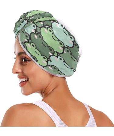 Shop Cute Frog Dry Hair Cap | 2-Piece Quick Drying Towel Set with Button Headband | Super Absorbent & Comfortable - Perfect for International Shipping - Buy Online on GoSupps.com