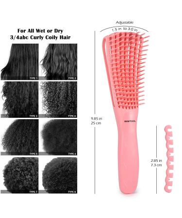 Bestool Detangling Brush for Black Natural Hair - Faster & Easier Detangle for Curly, Afro Hair - Gentle on 3/4abc Textures - Wet or Dry - Pain-Free - Pink - Buy Online on GoSupps.com