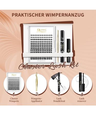 QUEWEL 144 PCS DIY Eyelash Extensions Set | Super Hold & Applicator Tool | Clust Eyelashes for Home Use (QU-H-DH-03) - Buy Online on GoSupps.com
