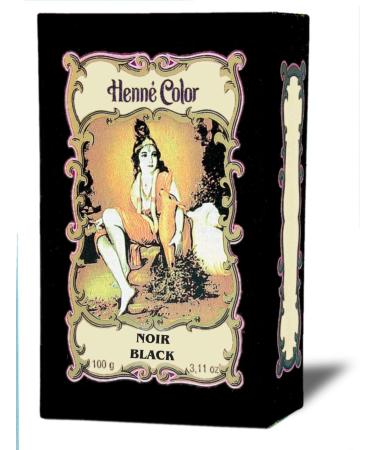 Henna Black (Noir) Hair Dye Powder Content 100g Black 100 g (1 pack)