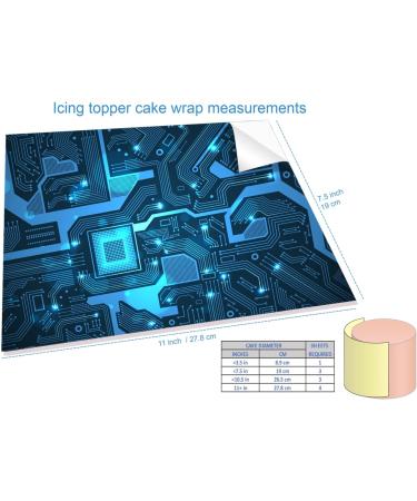 CIRCUIT BOARD BLUE WRAP AROUND EDIBLE CAKE TOPPER ICING SHEET DECORATION 1 SHEET - Buy Online on GoSupps.com