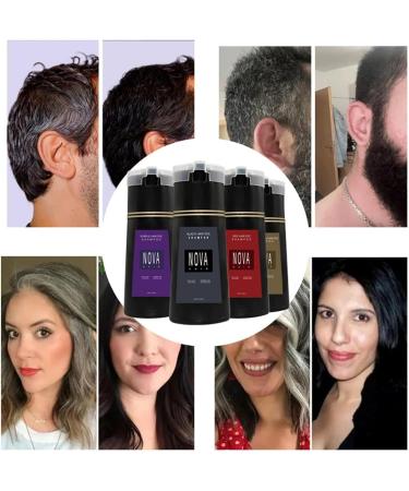Nova Hair Color Shampoo NovaHair Instant Hair Color Shampoo 3 in 1 Hair Color Shampoo Hair Coloring for Gray Hair Long Lasting Hair Color Shampoo (Light Brown) - Buy Online on GoSupps.com