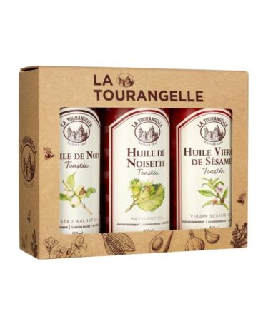 La Tourangelle La Tourangelle | Roasted walnut oil roasted hazelnut oil roasted sesame seed oil | Gift Set Cooking Condiment Oil - 3 x 250 ml.